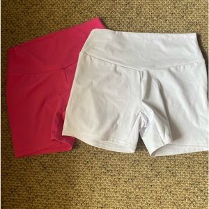 RBX Pink & White Biker Shorts Large